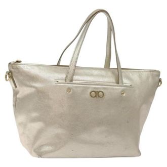 Ferragamo Tweedehands leren handtassen - Dames - Vintage Shopper - Geel - ONE Size - Leer - Vintage