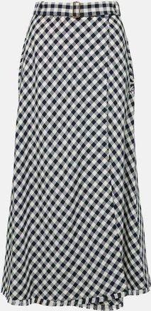 Etro Gingham jacquard midi skirt