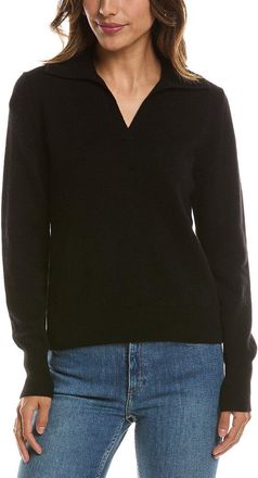 Fort&eacute; Cashmere Split Neck 100% Cashmere Polo Sweater