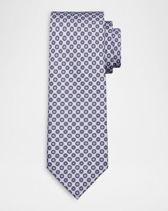 Brioni Men & apos;s Micro-Medallion Silk Tie