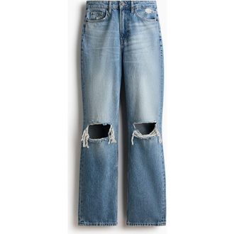 H&M Straight high jeans in Light Denim Blue at Nordstrom, Size 12