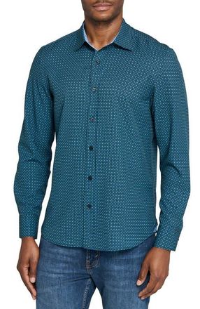 ConStruct Dash Duo Woven Long Sleeve Basic in Navy/green at Nordstrom, Size Xx-Large