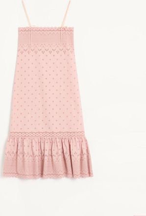 Valentino Abito Midi In Sangallo Fleur A Jours Margheritine Donna ROSA 36