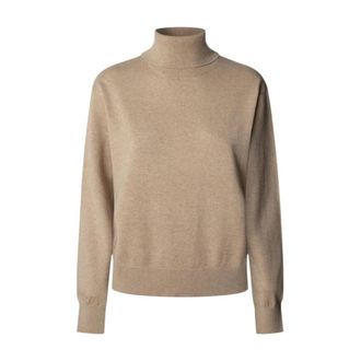 Pepe Jeans London Beige Coltrui Coraline Rolled - Dames - Coltruien - Beige - L - Tweed - Truien & Vesten