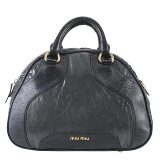 Miu Miu Pre-owned Boston Bag - Dames - Vintage Handtas - Zwart - ONE Size - Leer - Vintage