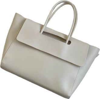 Generic High-end Womens Handbag Large Capacity Retro Commuter Tote Bag(white,A)