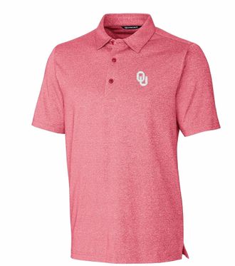 Cutter & Buck Mens Sooners Forge Heathered Stretch Polo In Cardinal Red Heather