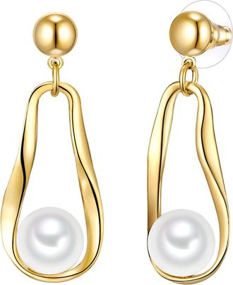 Lulu & Jane Womens Earrings Metal - Gold - One Size