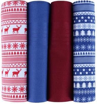 Ascentix Mens 4 Pack Cotton Christmas Novelty Hankies in Multiple at Nordstrom