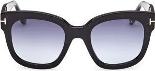 Tom Ford Beatrix 52mm Gradient Geometric Sunglasses in Shiny Black /Gradient Blue at Nordstrom Rack