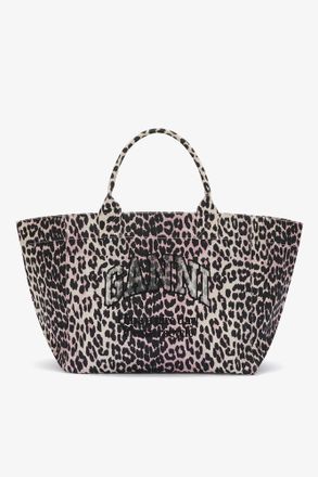 Ganni Pink Leopard Sequin XXL Tote