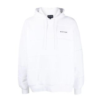 Botter Hoodies, male, White, Size: L Striped Drawstring Hoodie