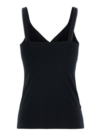 Brunello Cucinelli Womens V-Neck Tank Top Black Cotton