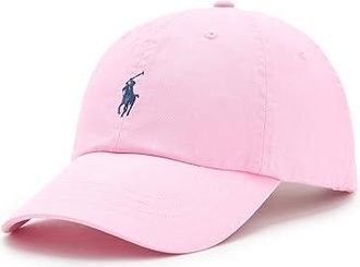 Polo Ralph Lauren Cotton Chino Baseball Mens Cap Traditional Hats Carmel Pink /Jewel Blue