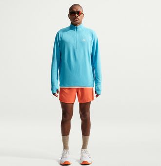 Nike Mens Nike ACG Second Sunrise Dri-FIT ADV 5 Brief-Lined Shorts in Orange | IO9675-819