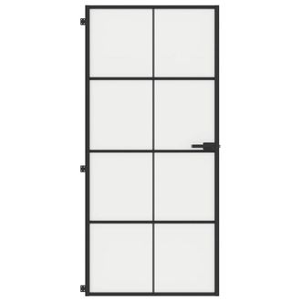 Berkfield Home Interior Door Slim Black 93x201.5 cm Tempered Glass & Aluminium