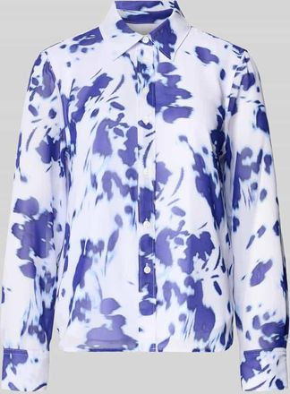 Calvin Klein Regular Fit Hemdbluse in semitransparentem Design in Blau Melange, Gr&ouml;&szlig;e XL