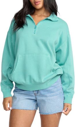 Billabong Half Zip Cotton Blend Fleece Pullover in Blue Bird at Nordstrom, Size Medium
