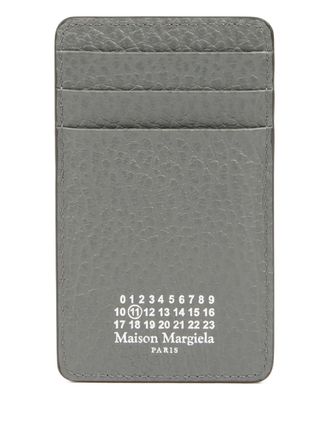 Maison Margiela leather card holder - unisex - Grained Calf Leather - One Size - Grey