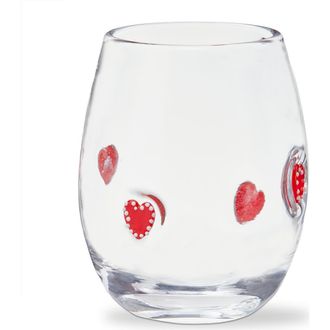 Tag Red Heart Stemless Wine Glass 16 oz Glass 3.5x3.5x4.5 in at Nordstrom