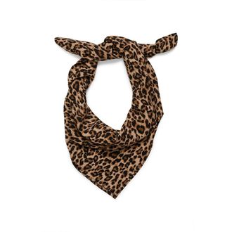 Saint Tropez Zwart Leo Print Sjaal - Dames - Accessoires - Veelkleurig - Maat: ONE Size Viscose