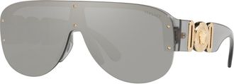Versace Light Grey Mirror Silver Shield Mens Sunglasses VE4391 311/6G 148