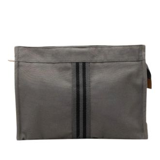 Herm&egrave;s Pre-owned Clutches, female, Gray, Size: ONE SIZE Pre-owned Canvas Clutch