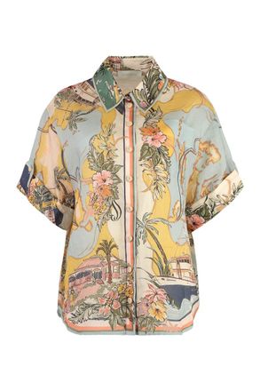 Zimmermann Tallow Printed Short Sleeved Shirt