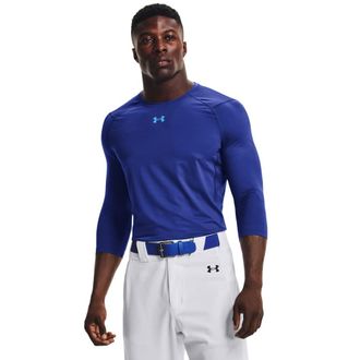 Under Armour Mens Isochill 3/4 Sleeve Shirt, (400) Royal / / Electric Blue, Medium