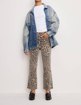 Good American Good Kick Flare Jeans In Lucky Leopard