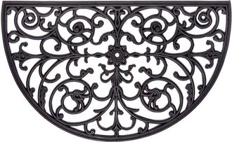 None Hanse Home Zerbino Semicircolare in Gomma per Interni ed Esterni, 45 x 75 cm, Effetto Ghisa, Resistente alle Intemperie, Antiscivolo, per Ingresso
