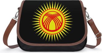 Generic Kyrgyzstan Flag Tunduk Small Womens Crossbody Bags Shoulder Handbag with Adjustable Strap for Travel