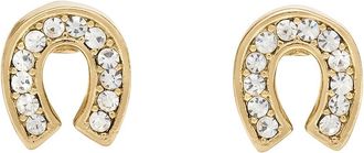 Kate Spade New York Youre A Gem Pave Horseshoe Studs Womens Earring Clear/Gold, Cubic Zirconia