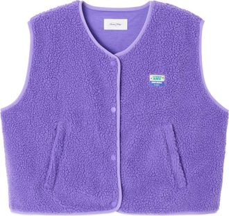 American Vintage Hoktown shearling logo-patch waistcoat - Purple