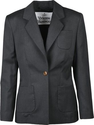 Vivienne Westwood Jassen, Dames, Grijs, L, Wol, Giacca Sfiancata