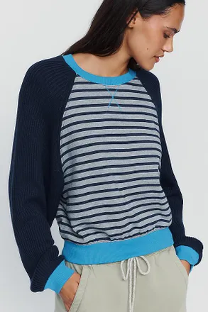 Pilcro Niki Long Sleeve Bubble Sweatshirt