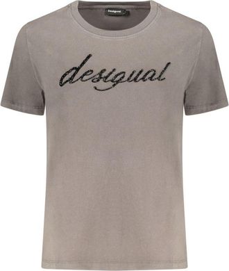 Desigual Grijze Katoenen Dames T-Shirt
