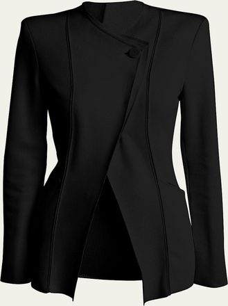 Giorgio Armani Stretch Viscose Asymmetrical Knit Jacket