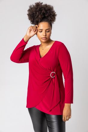 Roman Wrap Diamante Buckle Top