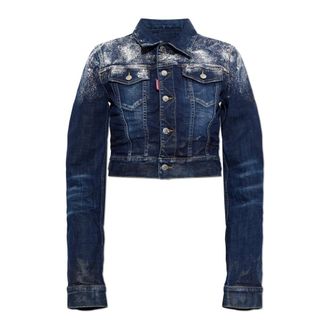 Dsquared2 Chaqueta Vaquera con Efecto Vintage - Jackets - Mujer - Azul - XS
