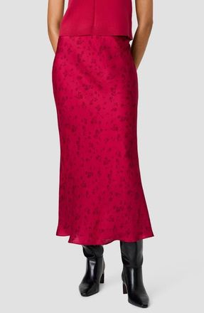 French Connection Oona Floral Print Satin Maxi Skirt in Rose Boudoir at Nordstrom, Size X-Large