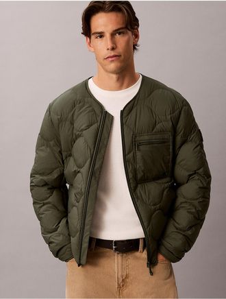 Calvin Klein Jeans Calvin Klein Mens Featherweight Nylon Puffer Jacket - Green - XL