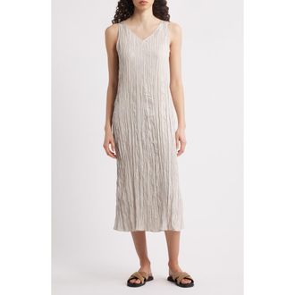 Eileen Fisher Pleated Silk Midi Dress in Chalk at Nordstrom Rack, Size X-Large