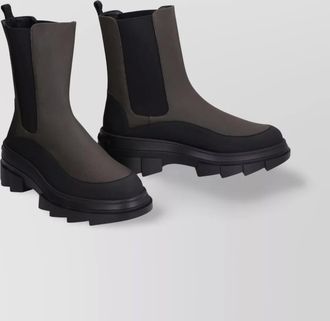 Stuart Weitzman chelsea boots with lug sole and pull tab