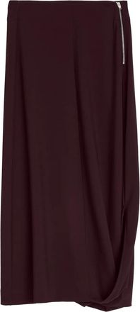 Christophe Lemaire twisted-hem midi skirt - Red