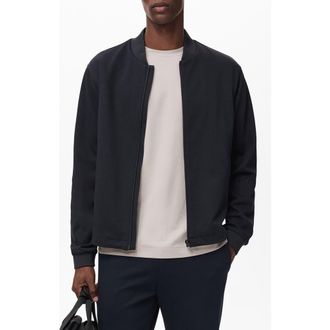 Mango Thermoregulated Bomber Jacket in Navy at Nordstrom, Size Small