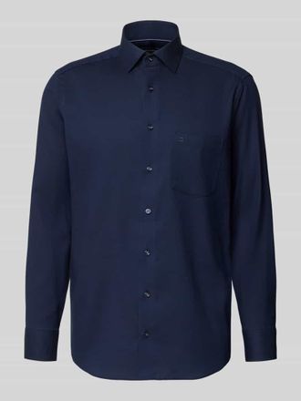 Olymp Regular Fit Businesshemd aus reiner Baumwolle mit Kentkragen in Marine, Größe 39