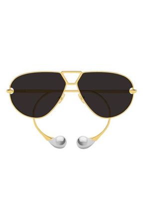 Bottega Veneta 64mm Aviator Sunglasses in Gold at Nordstrom