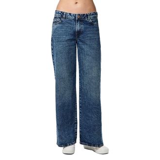 Pieces Womens Pcselma Lw Wide Jeans Mb402 Noos Bc, Medium Blue (Medium Blue Denim), 28W x 30L