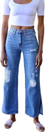 YMI Lindsey Wide Leg Pants In Blue